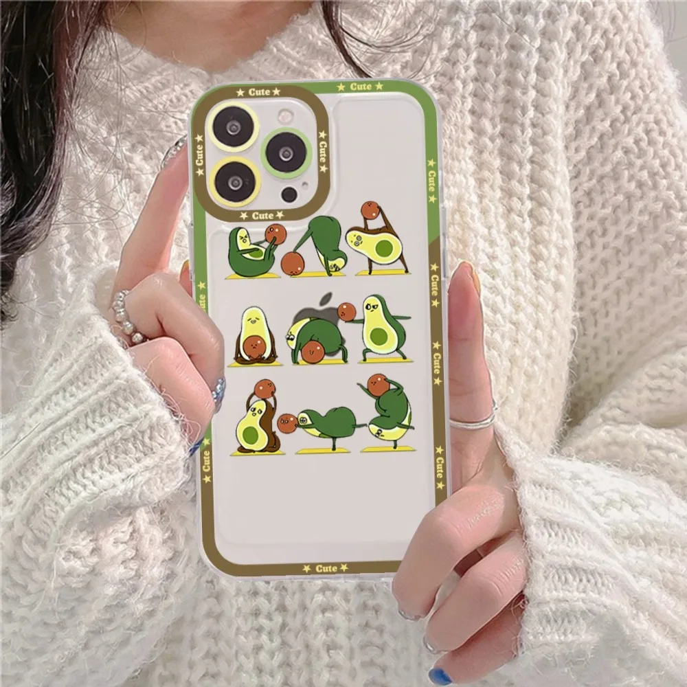 Cute Cartoon Fruit Avocado Phone Case For Redmi 7 8 9 A For Redmi Note 5 7 8 9 10 11 Pro Max 4G 5G Funfas