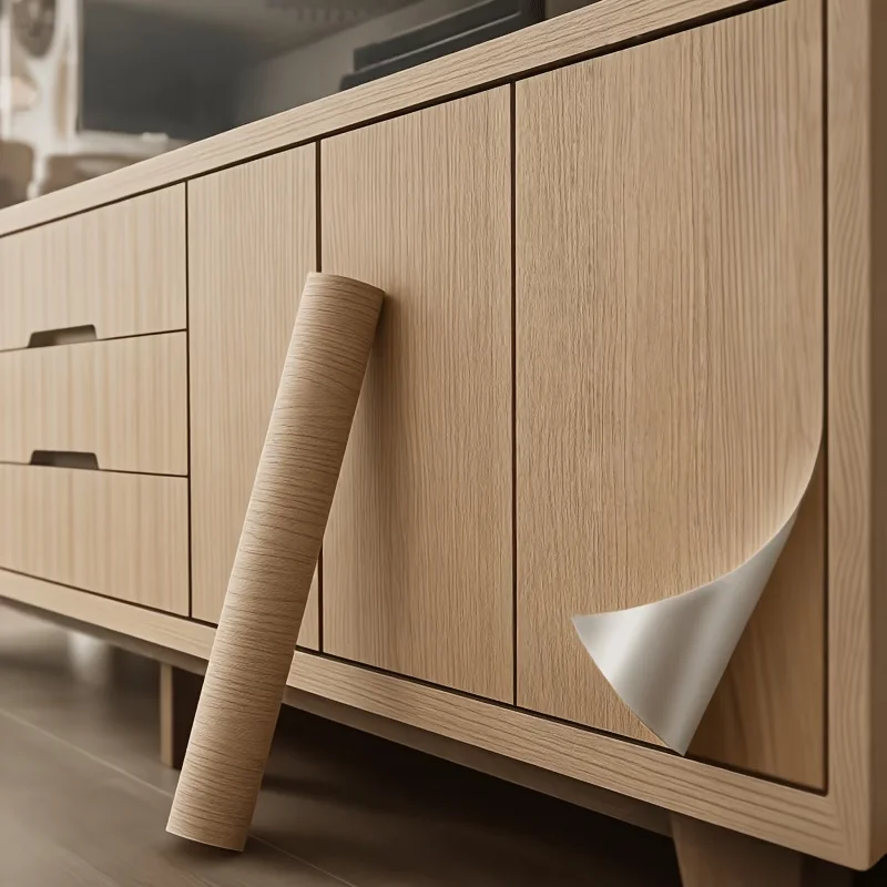 Thickened Wood-Grain Self-Adhesive PVC Wallpaper Suitable For Refurbishing And Decorating Furniture Bedrooms And Living Rooms.