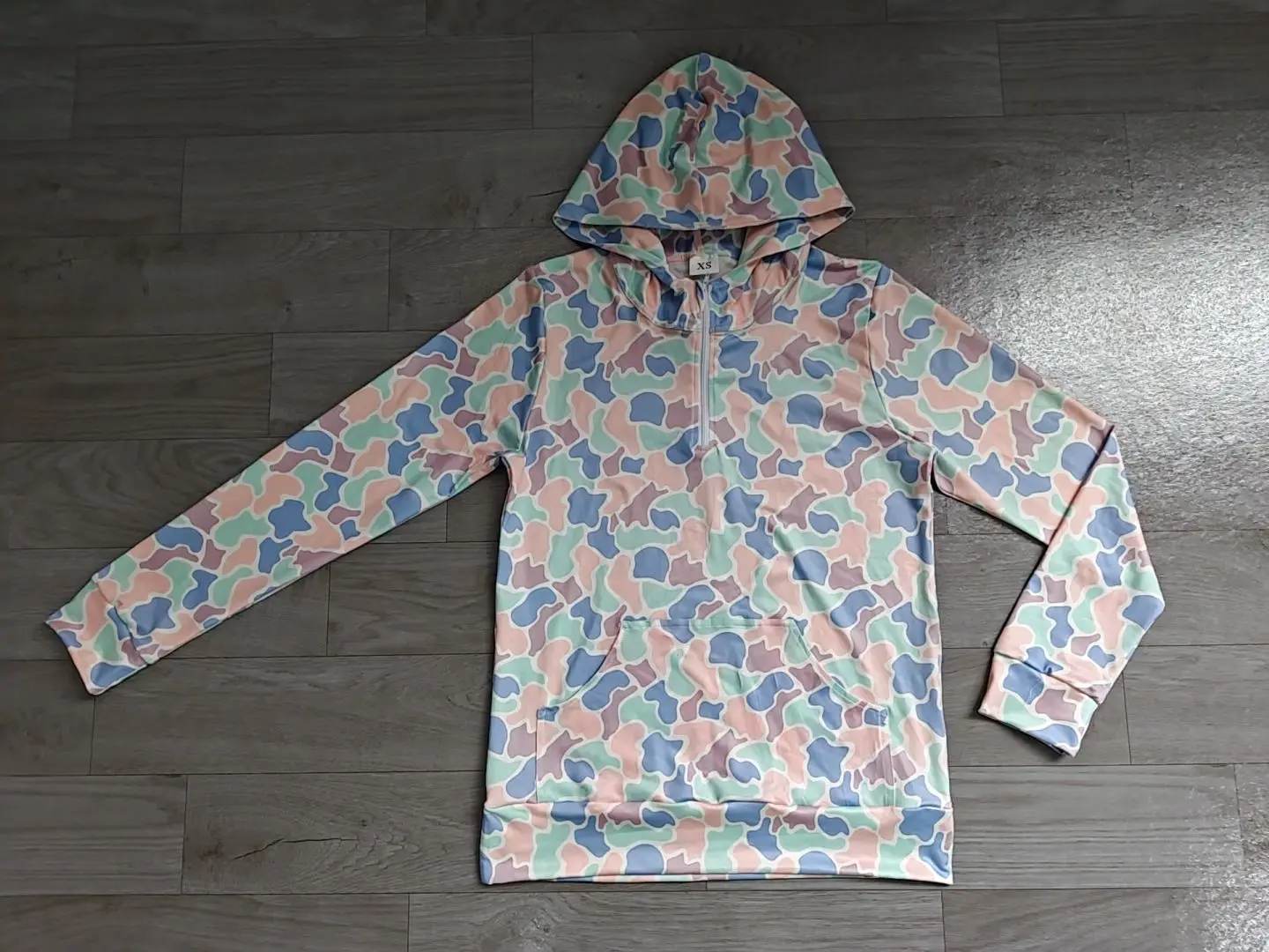 Wholesale Long Sleeves Adult Women Zipper Shirt Camo Print Pocket Pullover Colorful Clothing