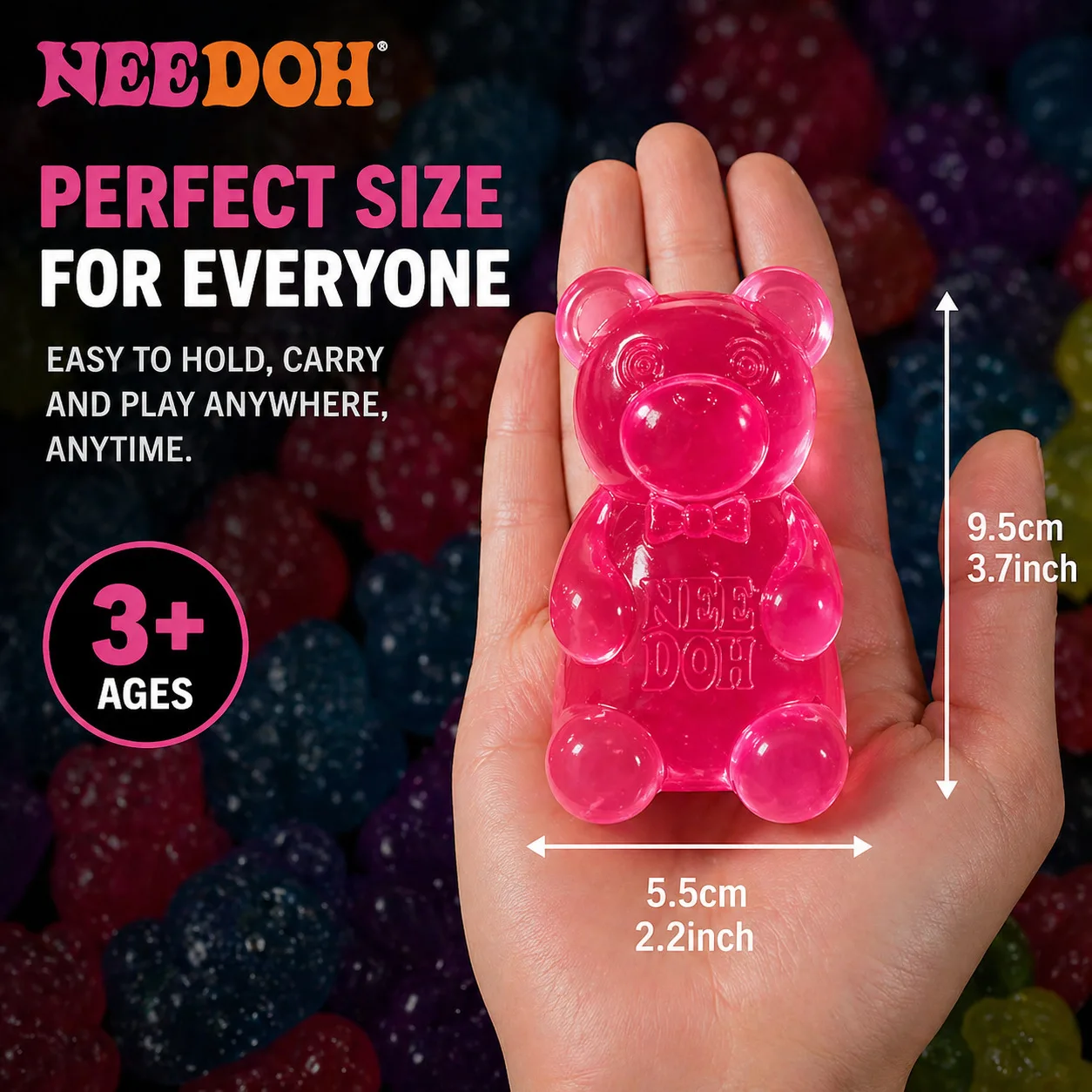 New 8cm NeeDoh Cute Gummy Bear Sensory Squeeze Toy with Jelly-like Filling Slow Rebound Stress Relief Toy To Alleviate Anxiety view 4