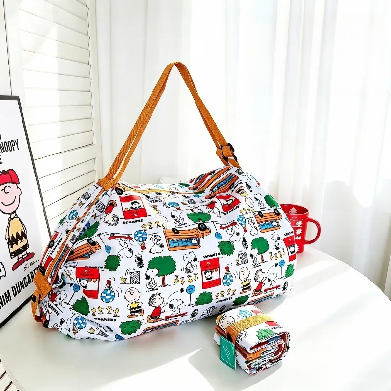 Snoopy Folding Eco Friendly Shopping Bag Kawaii Organ Style Handheld Single Shoulder 3-in-1 Travel Storage Bag Parent Child Gift
