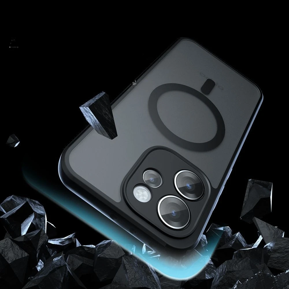 حافظة شحن مغناطيسية على الموضة لهاتف اوبو رينو 15 برو ماكس 15 برو PC + غطاء حماية ممتص للصدمات من البولي يوريثان