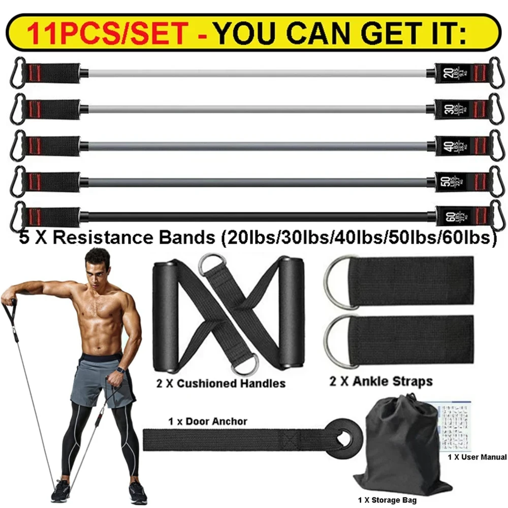 

200LBS/150LBS Fitness Resistance Bands Set Elastic Bands for Exercise Yoga Sports Pull Rope Bodybuilding Workout Exercise Bands