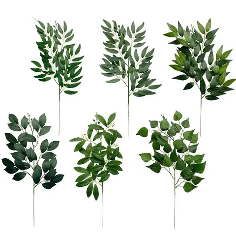 Artificial green plants, real touch eucalyptus leaves, flower arrangement accessories, wedding home decoration fake flowers