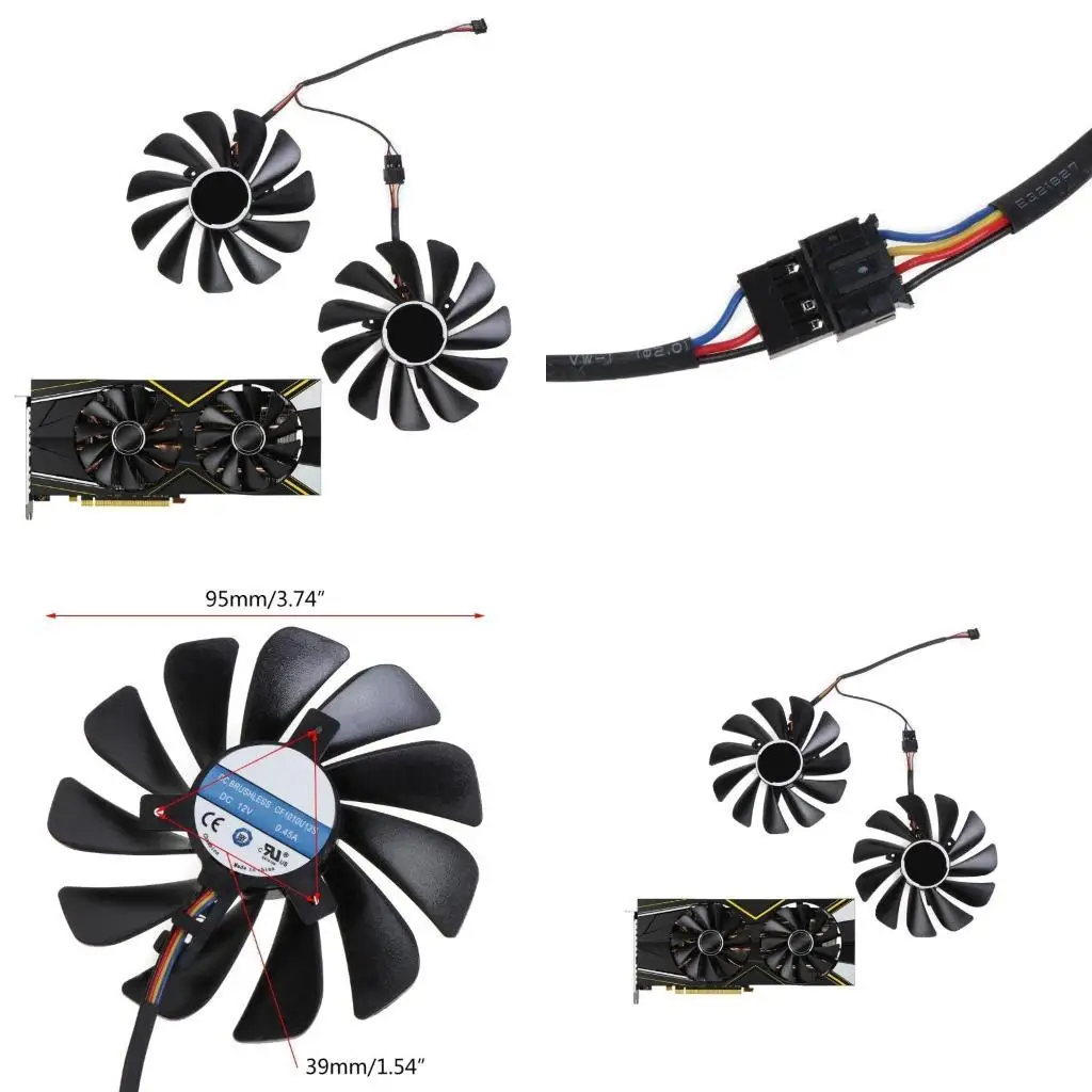 

31BA для Radeon RX 5700 95 мм FDC10U12S9-C 4PIN 12V 0,45A VGA FANCARD FAN-карта