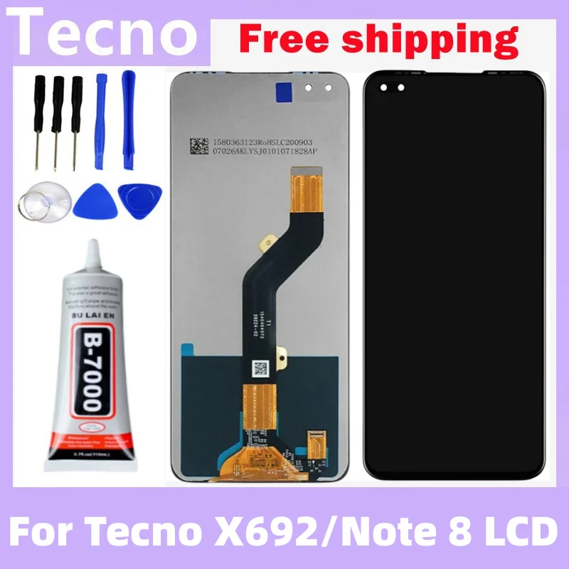 100% New Tested LCD Display For Infinix Tecno Note 8 X692 LCD And Touch Screen Assembly