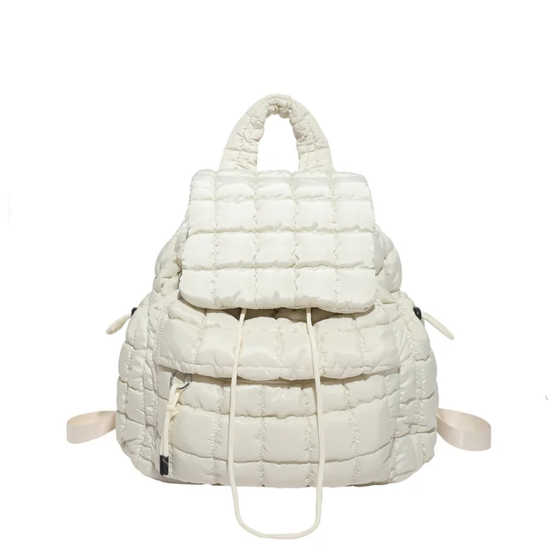 Fashion Quilted Padded Backpacks for Women Designer Soft Nylon Puffer Backpack for Girls Lightweight Travel Bag