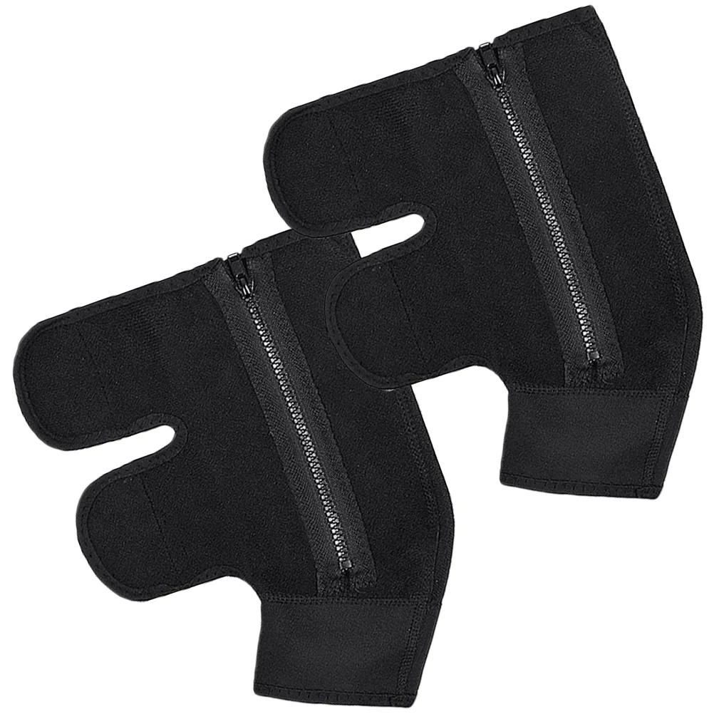 2 Pcs Sports Ankle Guard Leg Sock Cover Zipper Foot Socks Fixed 2pcs (Black) Football Sleeve Brace Braces for Women Support