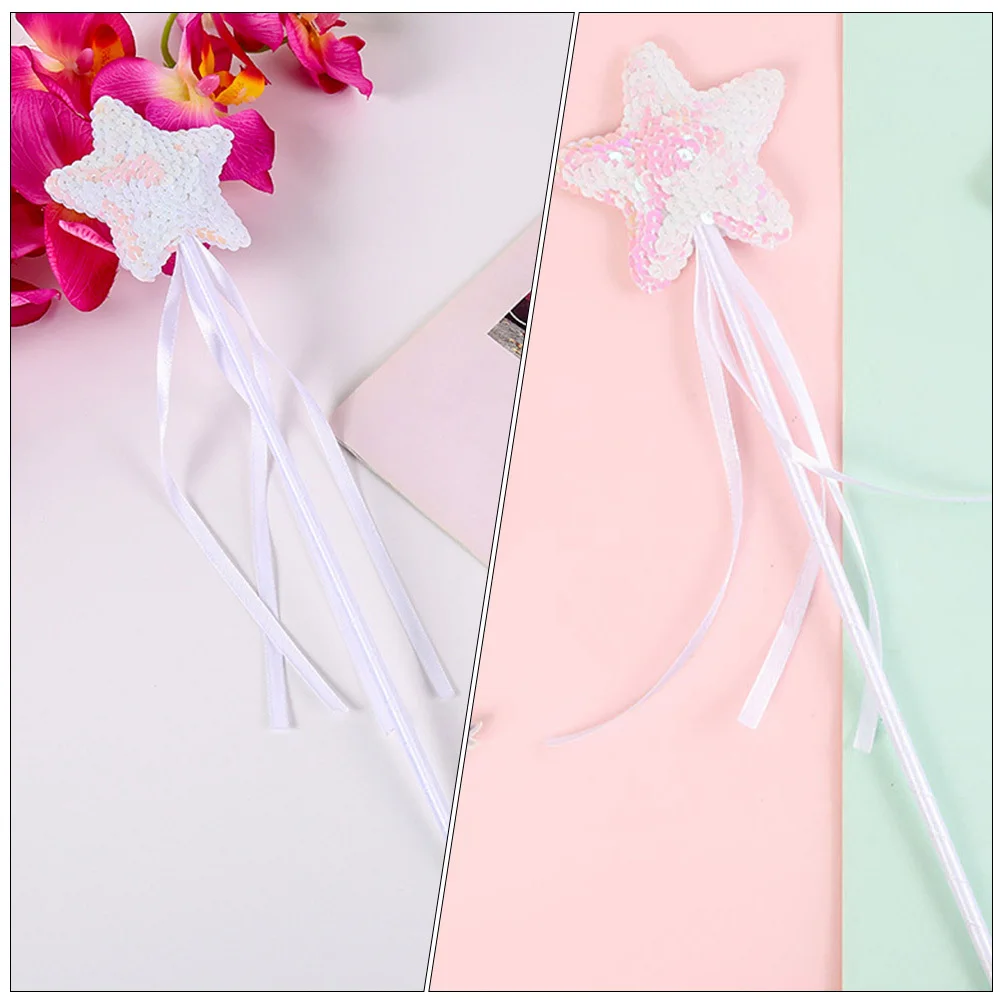 

6Pcs Sequins Star Wand Fairy Birthday Party Stage Performance Props Fairy Wand Wands for