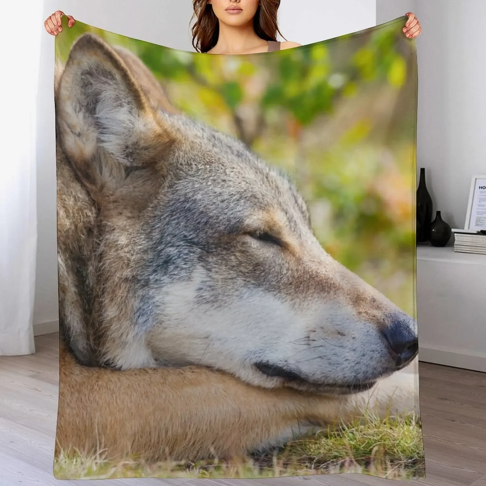 Beautiful coyote wallpaper Throw Blanket Easy Care Comfortable Blanket for Couch