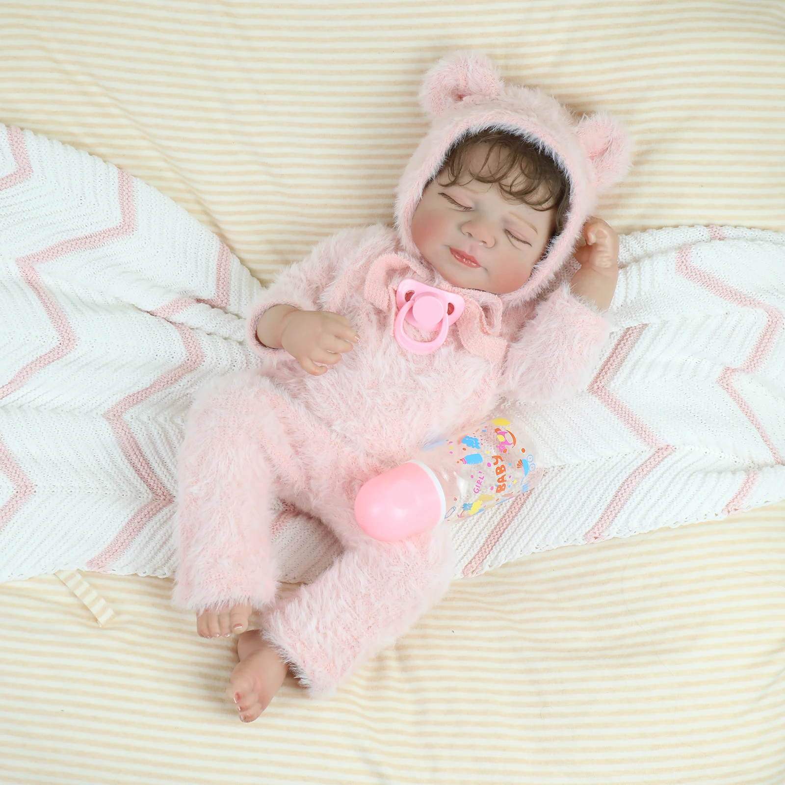 18 inch reborn babypop Pascale zacht lichaam levensechte knuffelige 3D huid meerlaags schilderij realistische Touch pop cadeau speelgoed voor meisje