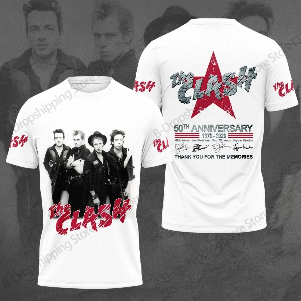 Vintage Heavy Metal Rock The Clash Band Album 3D Print T-shirt Men Women Fashion Hip Hop Short Sleeve Tops Tees Men Clothing New