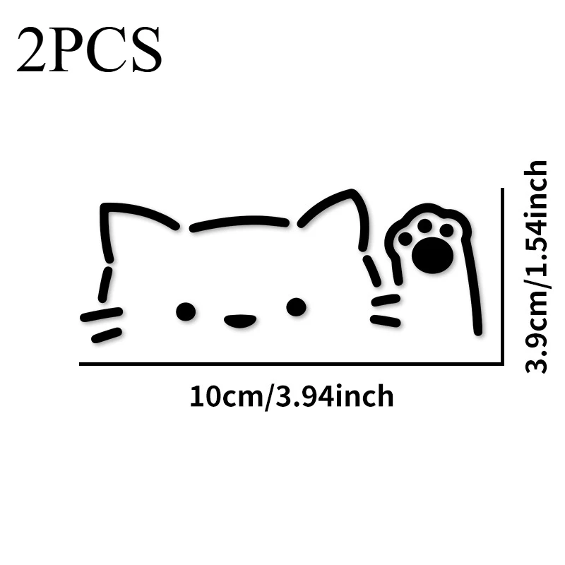 2D Stickers Featuring Two Adorable Waving Cat Designs, Waterproof And Durable, Suitable for Various Smooth Surfaces