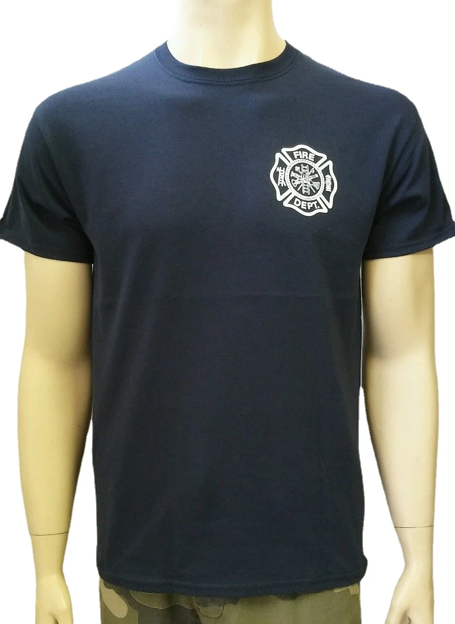 Distintivo scudo di salvataggio dei vigili del fuoco t-shirt pompiere 100% cotone o-collo estate manica corta t-shirt Casual da uomo taglia S-3XL