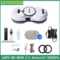 DIVEDEER Fully automatic water jet window cleaner for home use 5600Pa window cleaner machine anti-fall vacuum cleaner