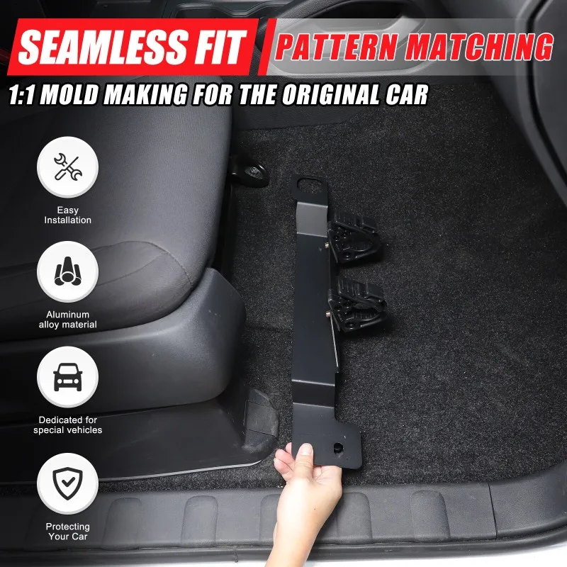 

For Nissan Frontier 2022-2025 Aluminum Alloy Black Car Under Seat Flashlight Holder Bracket Interior Car Accessories
