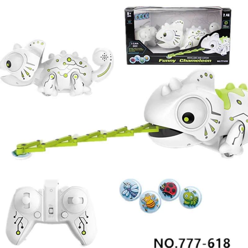 Robot intelligent pour animaux de compagnie caméléon RC – Lézard électronique avec fonctions de marche/alimentation |   Cadeau d'anniversaire parfait pour enfants