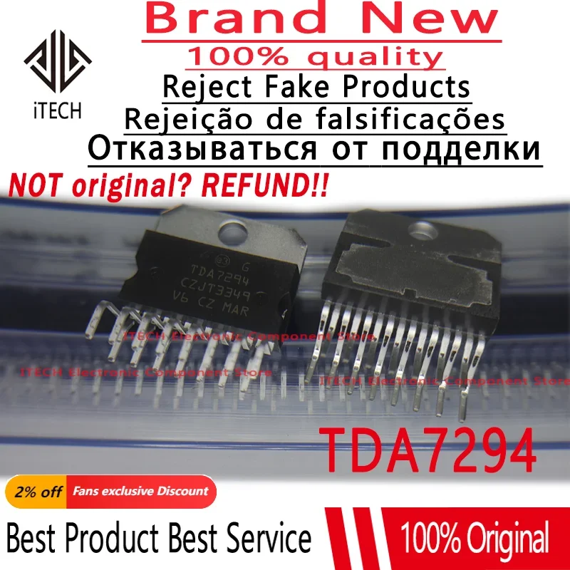 (1-10)pcs/lot Imported Original TDA7294V TDA7294 ZIP-15 Linear Audio Aamplifier Chip 100% New and Genuine