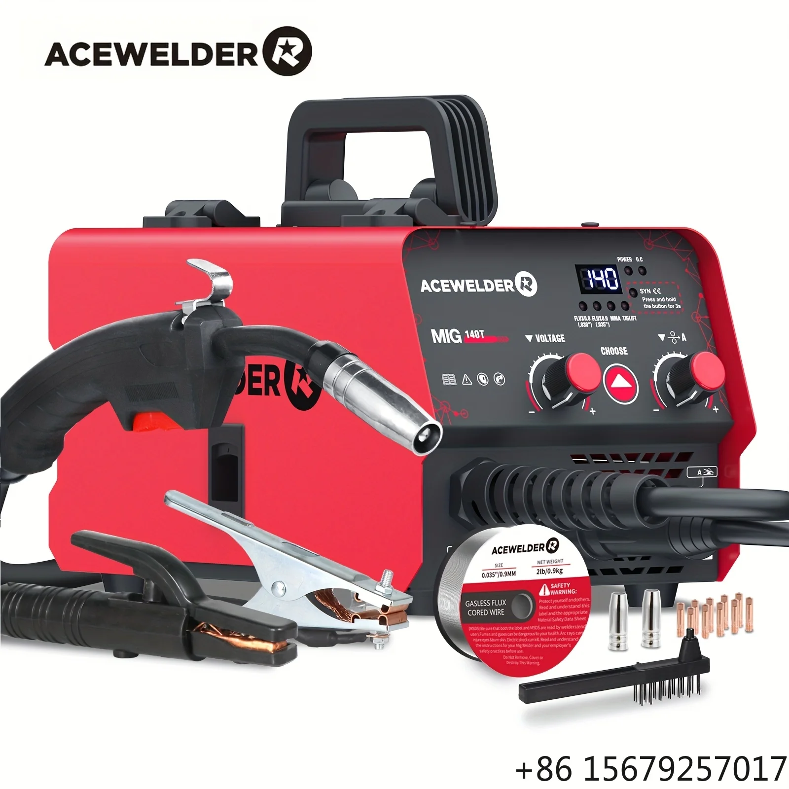 ACEWELDER 3 In 1 Welding Machine 140A Flux Cored MIG ARC Lift TIG Welder 110V IGBT Inverter Gasless Welding Machine