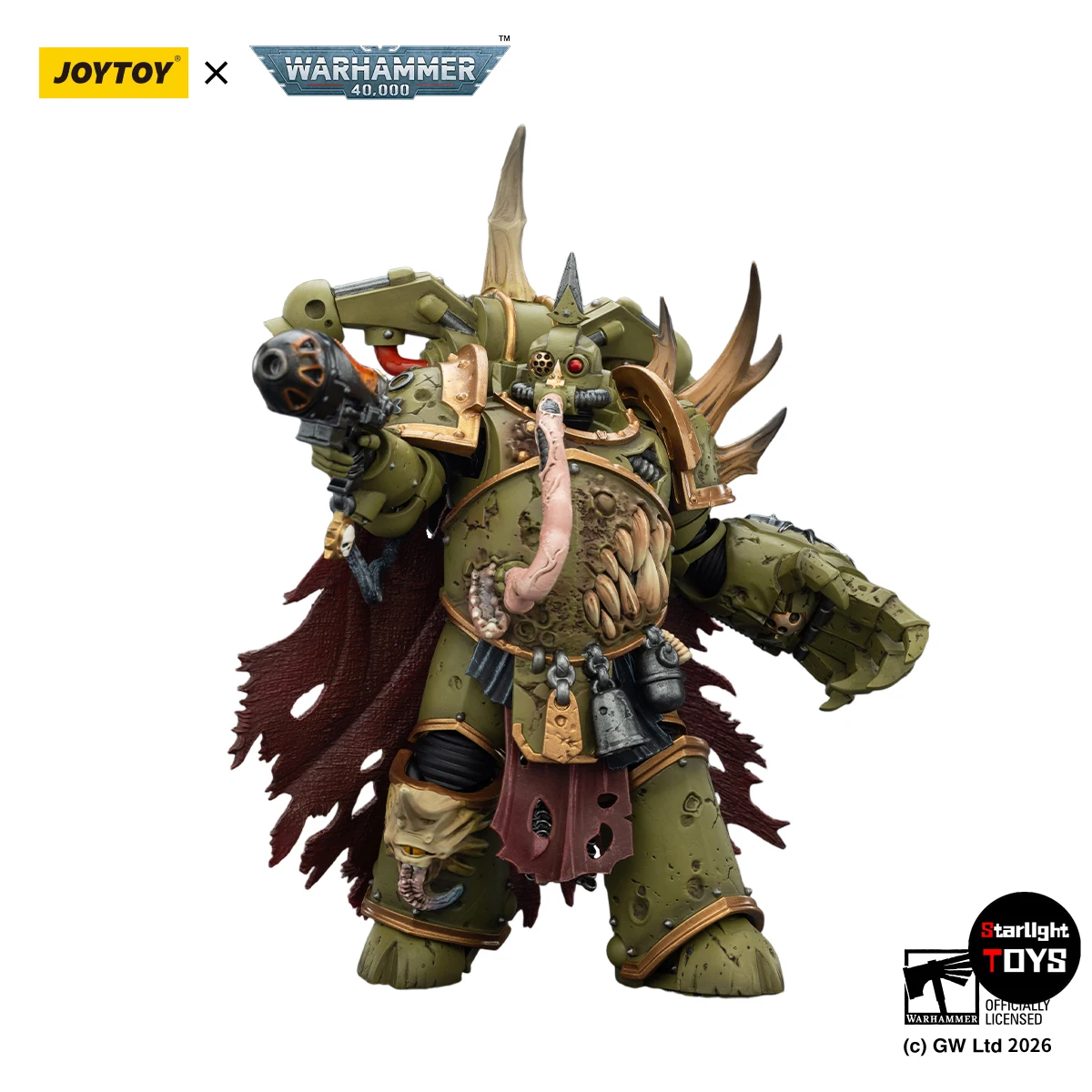 

Предзаказ: Фигурка JOYTOY Warhammer 40K 1/18 Death Guard Plague Marine Champion с плазменным пистолетом и силовым кулаком