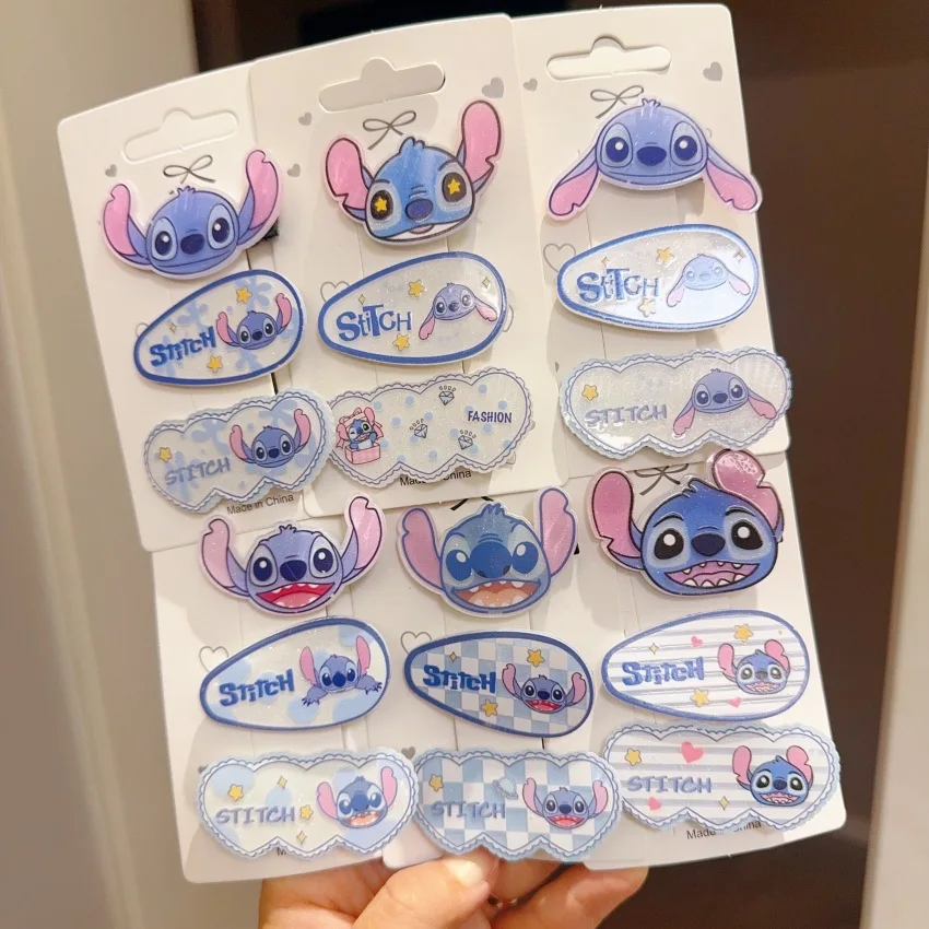 

New Kawaii Kawaii Disney One Word Clip Fresh Girl Heart Cute Stitch Character Headwear Hair Accessories Girl Gift