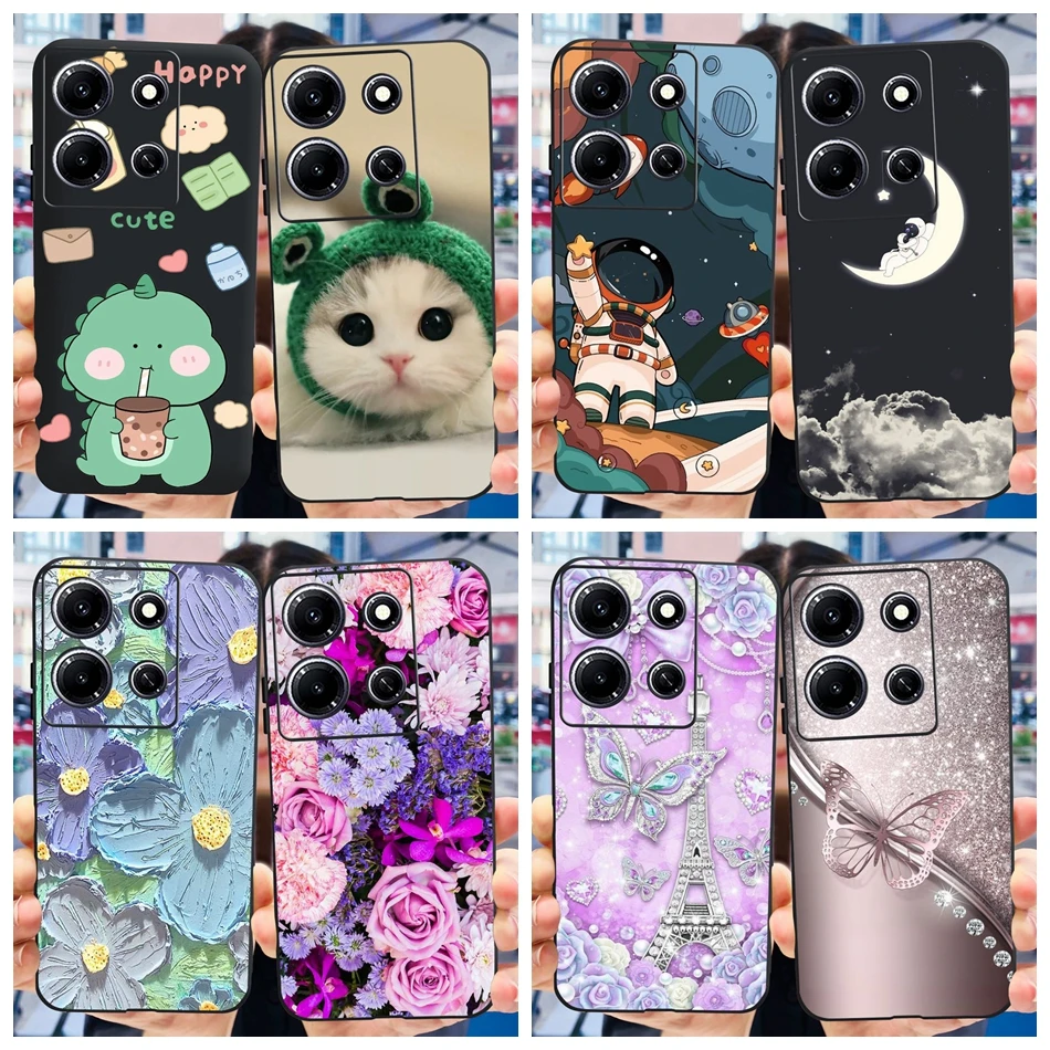 For Infinix Note 30i 30 Pro Phone Case Cute Cat Dinosaur Printing Soft Silicone TPU Cover For Infinix Note 30Pro Note30 Note30i