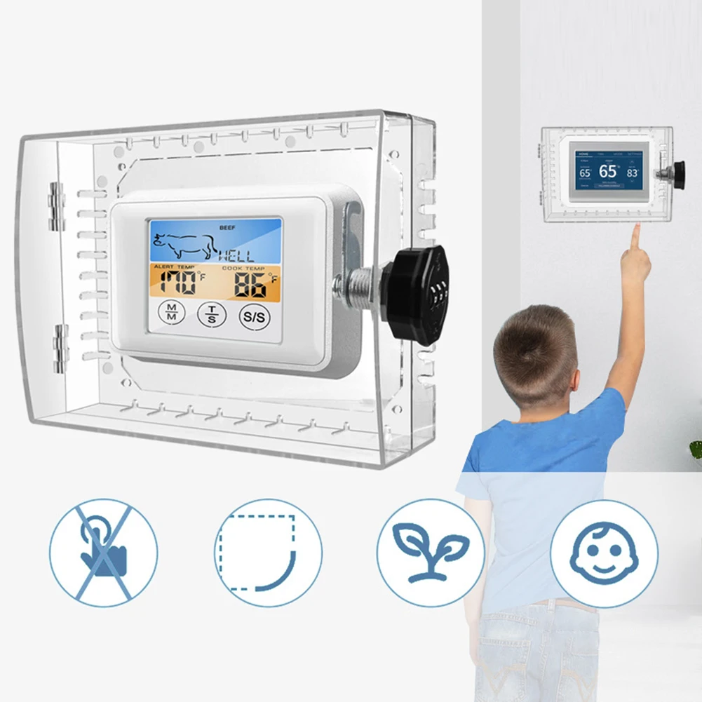 For Thermostat Security Combination Lock Box Password Protection Energy Efficiency Management Transparent Thermostat Protection