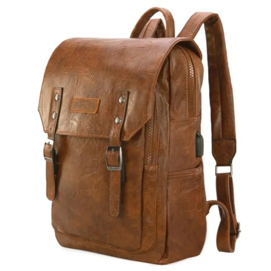 

Wrangler Laptop Backpack with USB Charging Port Vintage Travel Work College Bookbag for Women Men