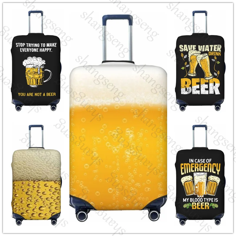 Travel suitcase protective case, suitcase cover, elastic protection, washable Luggage cover, 18-32 in Funny Beer