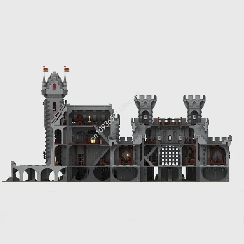10007 elementów MOC Zamek Czerwonych Lewów II Model Zamku Klocki Zabawki Prezent na Boże Narodzenie Architektura Składanie DIY Edukacja Klocki