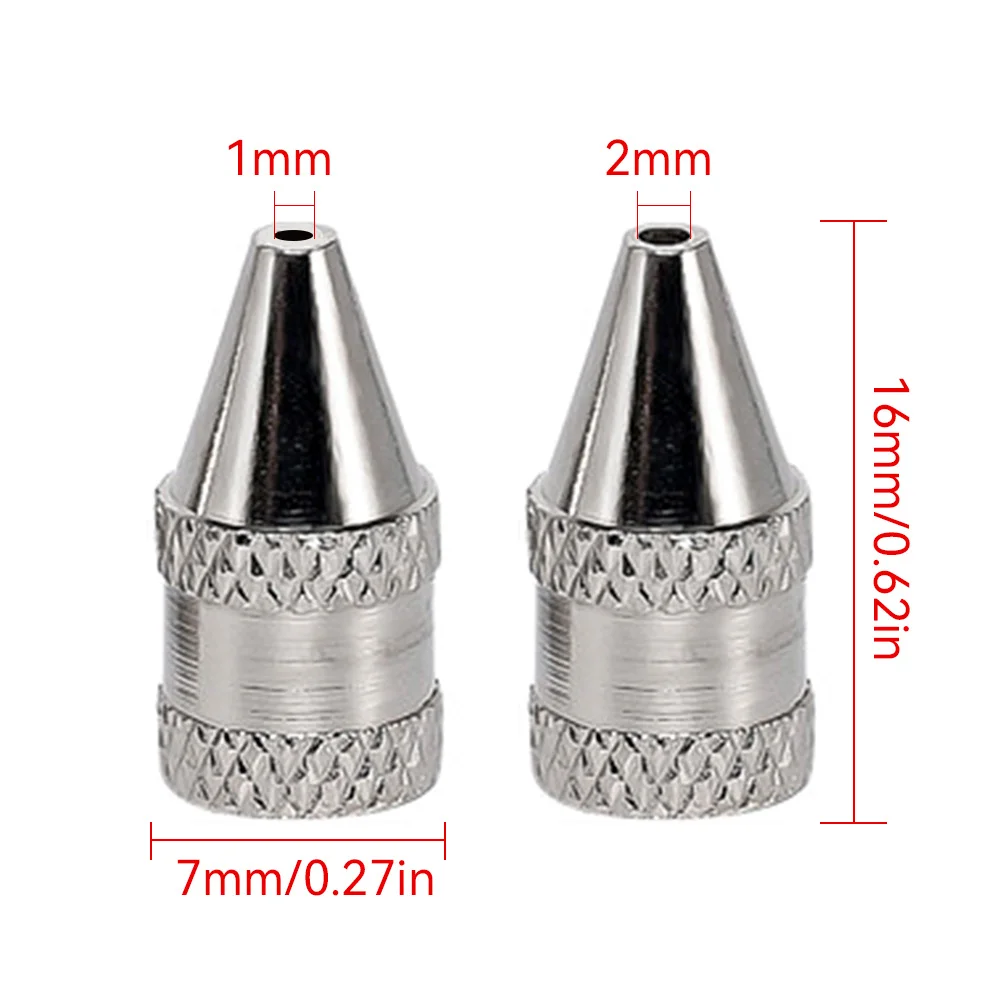 Puntas de hierro de boquilla de 1mm y 2mm, punta de soldadura de Metal para succión de soldadura eléctrica al vacío/bomba desoldadora, 10 unids/set