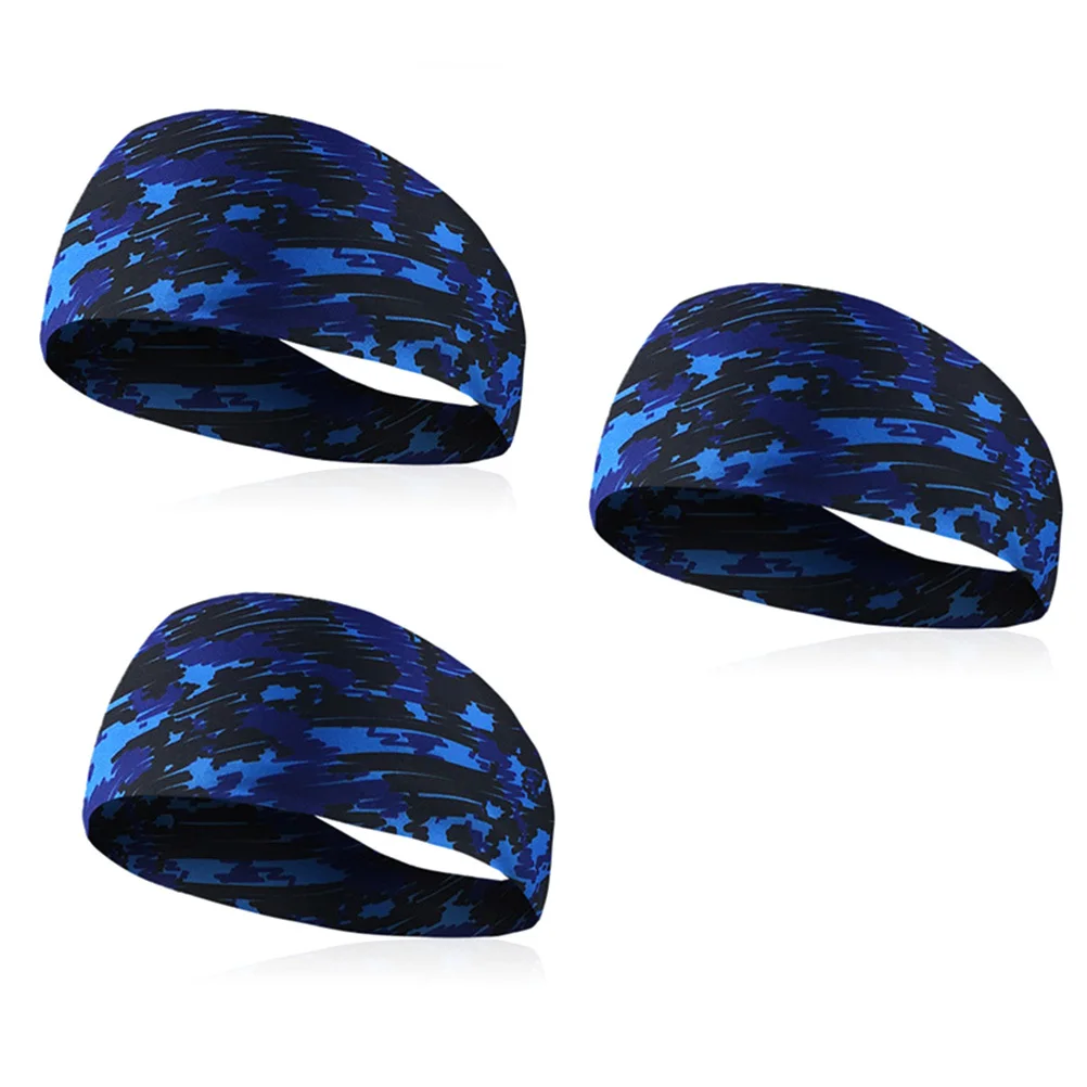 

3Pcs Sweat Absorb Headband Elastic Sports Hairband Breathable One Size Fit Yoga Running Workout Fitness Gym Exercise Head Wrap