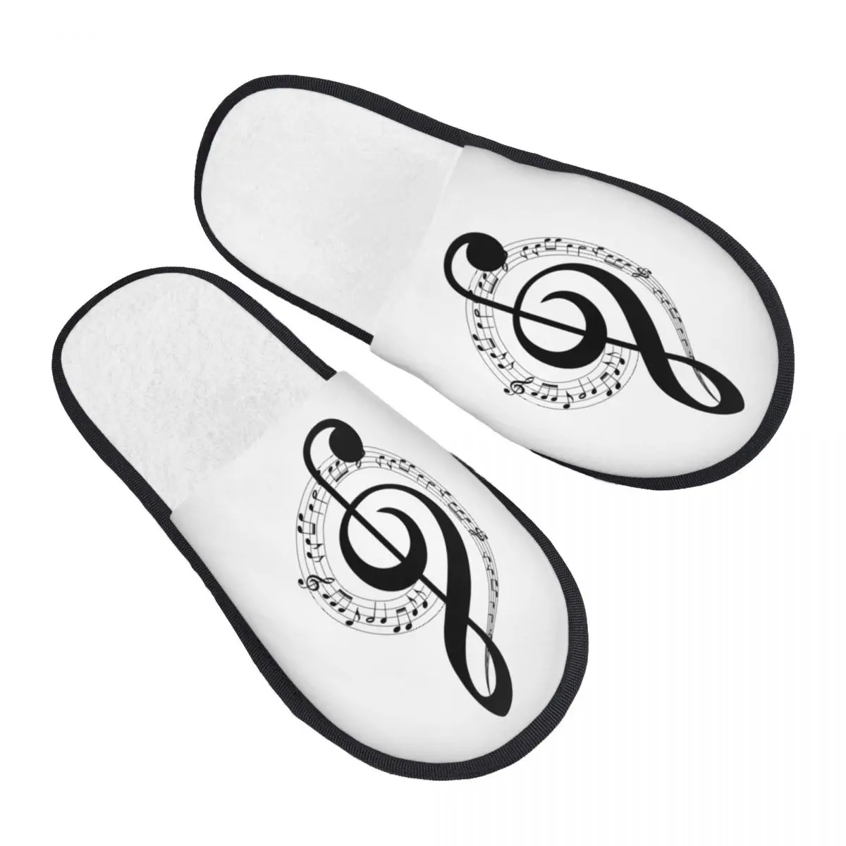 Fur Slipper For Women Men Fashion Fluffy Winter Warm Slippers Music Note House Shoes