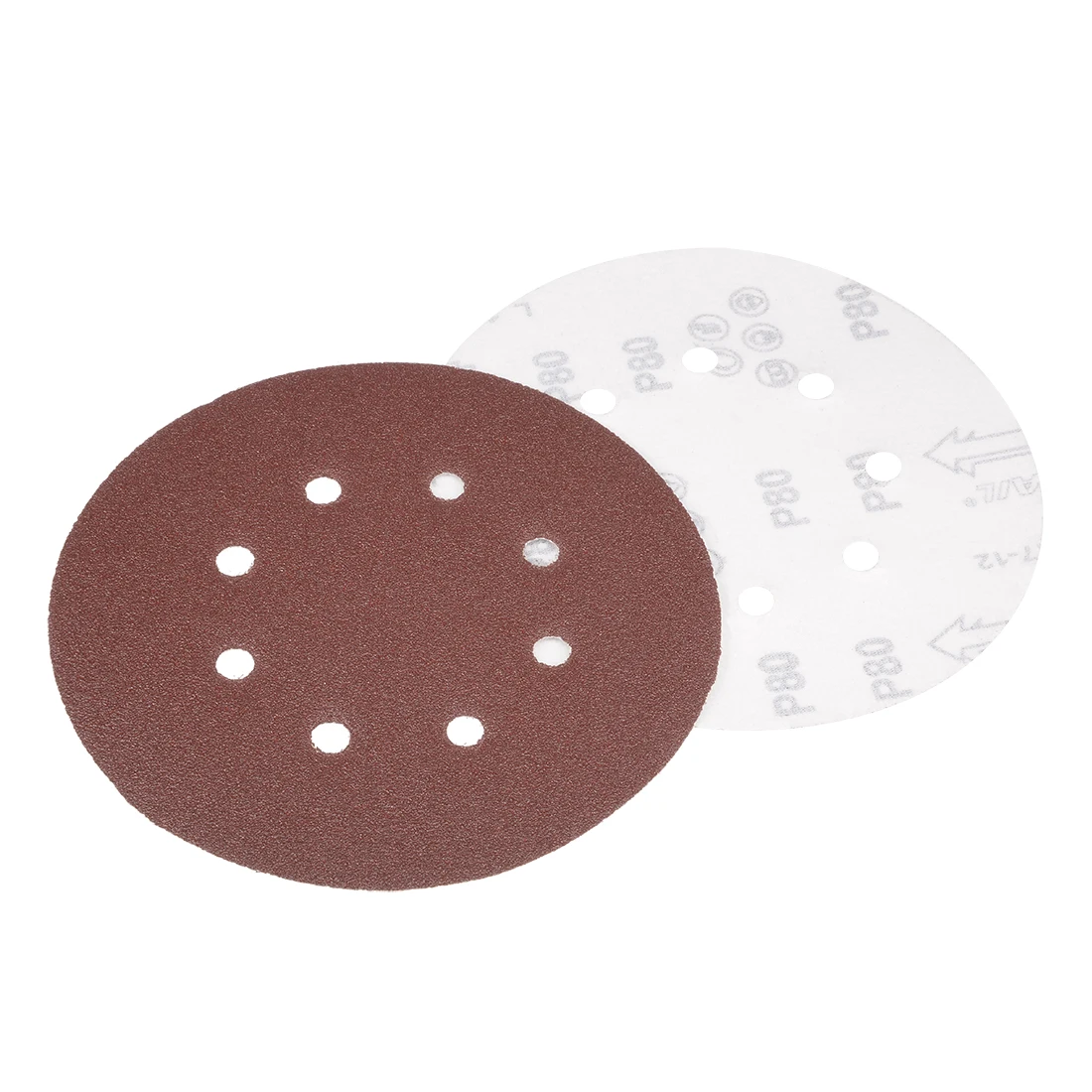 10 件 7 Inch 8 Hole Hook and Loop Sanding Disc 80 Grit Flocking Sandpaper Random Orbital Sander Paper