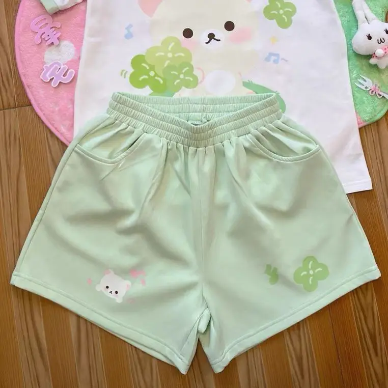 

een Four-le Clover Y2K Cute Home Series orts Soft Girl Summer Faion Set ort Length Five Parts Briefs Sle