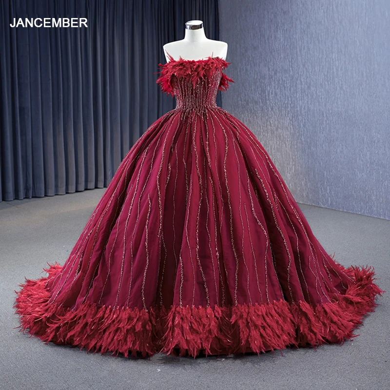 

Международное современное свадебное платье для гостей, бальное платье с блестками, без бретелек, на заказ, со шнуровкой, со складками и перьями, платье de noche