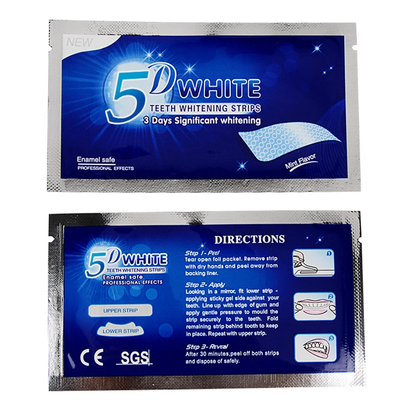 5D Gel Teeth Whitening Strips Tandheelkundige Kit Mondhygiëne Care Strip Voor Valse Tanden Veneers Tandarts Seks Witter gel