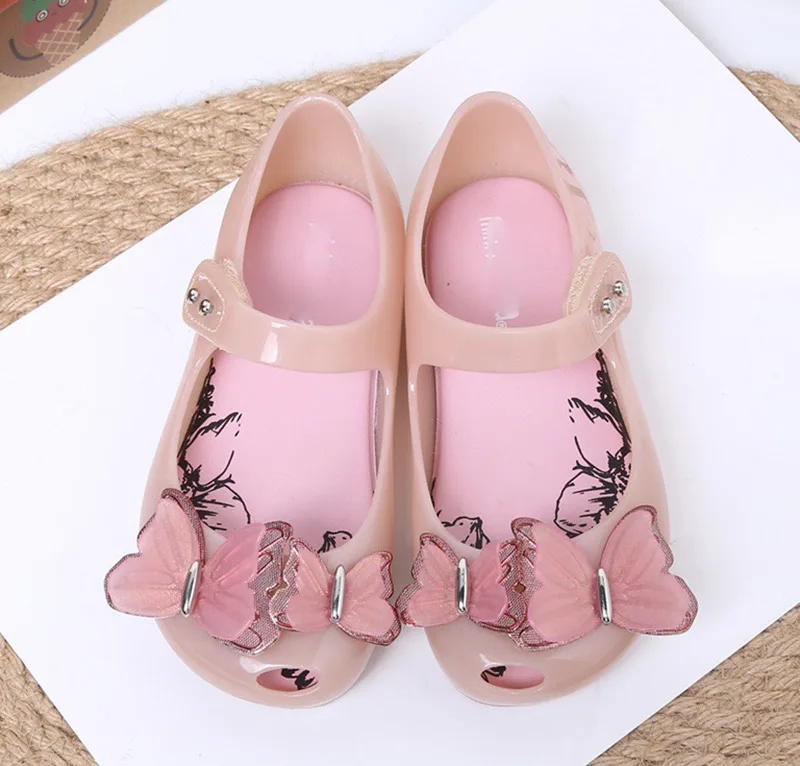 Children\'s Mini Melissa Jelly Shoes New Summer Butterfly Candy sandals Baby Girl Princess Beach Shoes Girl Sandals