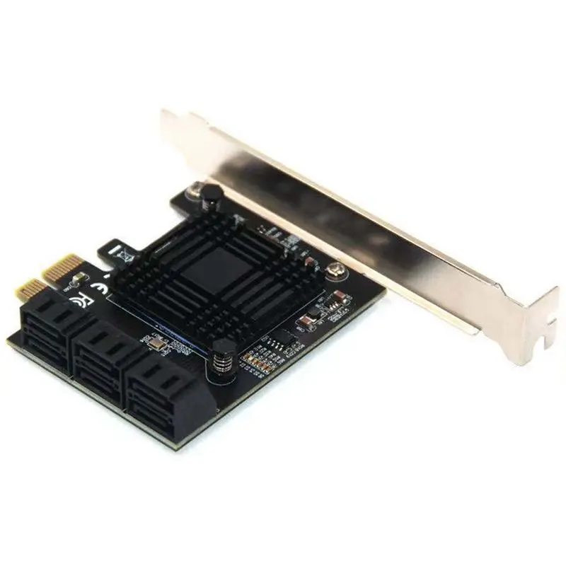 #55D Expansion Card,SATA 3 PCI Expansion Card PCI-E/PCIE SATA Controller for HDD SSD 1X (Black)
