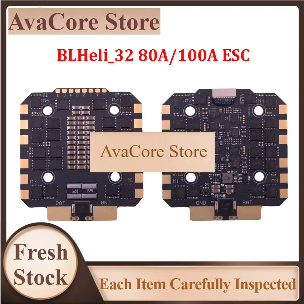 AvaCoreHPXGRC BLHeli_32 80A 100A ESC STM32G071 32Bit Electronic Speed Controller 3-8S LIPO 30.5x30.5mm for RC FPV Racing Drone