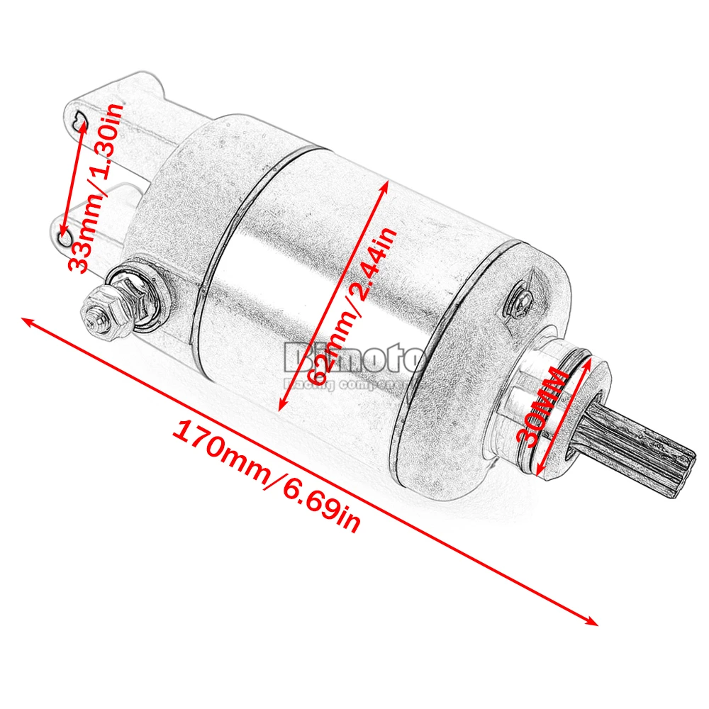 Motorrad-Anlasser für Yamaha CZD250 X-MAX 250 CZD300 EVOLIS 300 YZF-R6 R6 FZ6-S FZ6 FAZER 5EB-81890-00 Anlassermotor – Detail 10