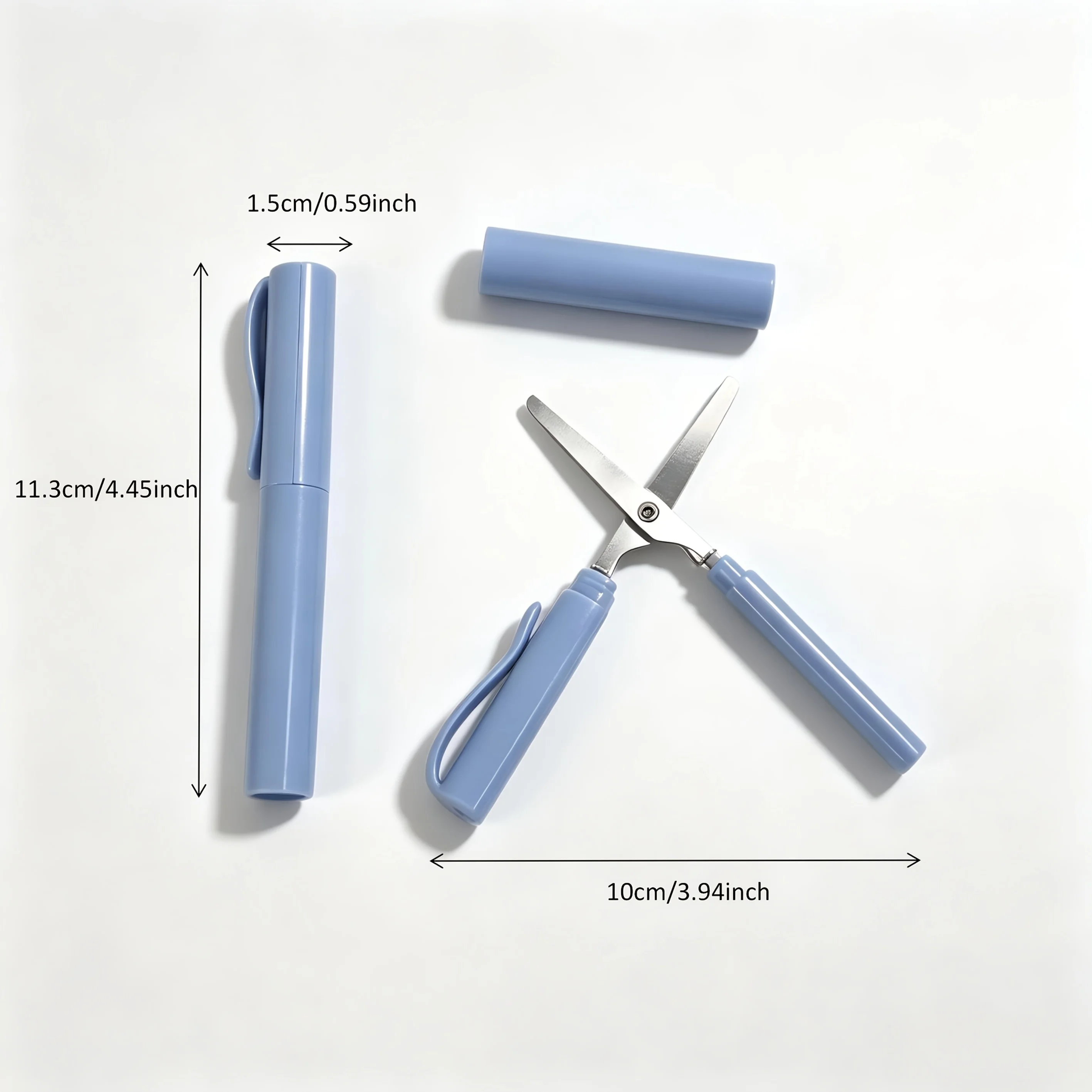 2Pcs Pen Shape Safe Scissors Morandi Color, Mini Portable Student Scissors, DIY Paper Cut Thread Snip, Gift