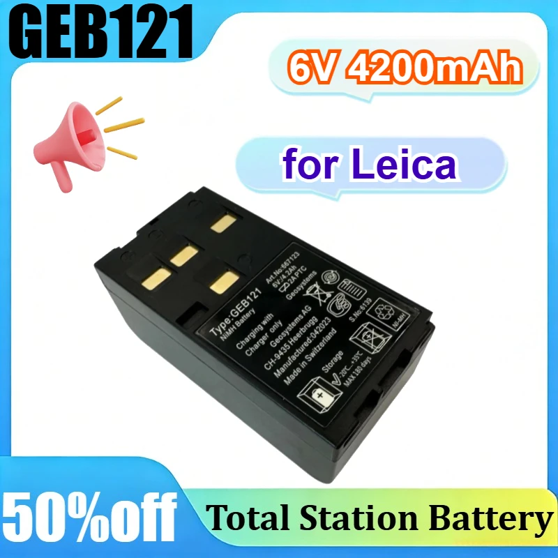 

GEB121 for Leica TC402 TCR402 TC702 TC802 TPS300/400/700/800/1100 6V 4200mAh Total Station Battery