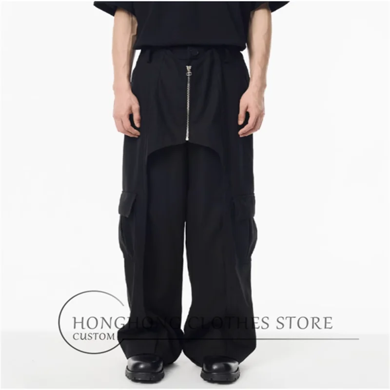 

New spring and autumn free straight leg casual wide-leg pants original high-quality loose cargo pants