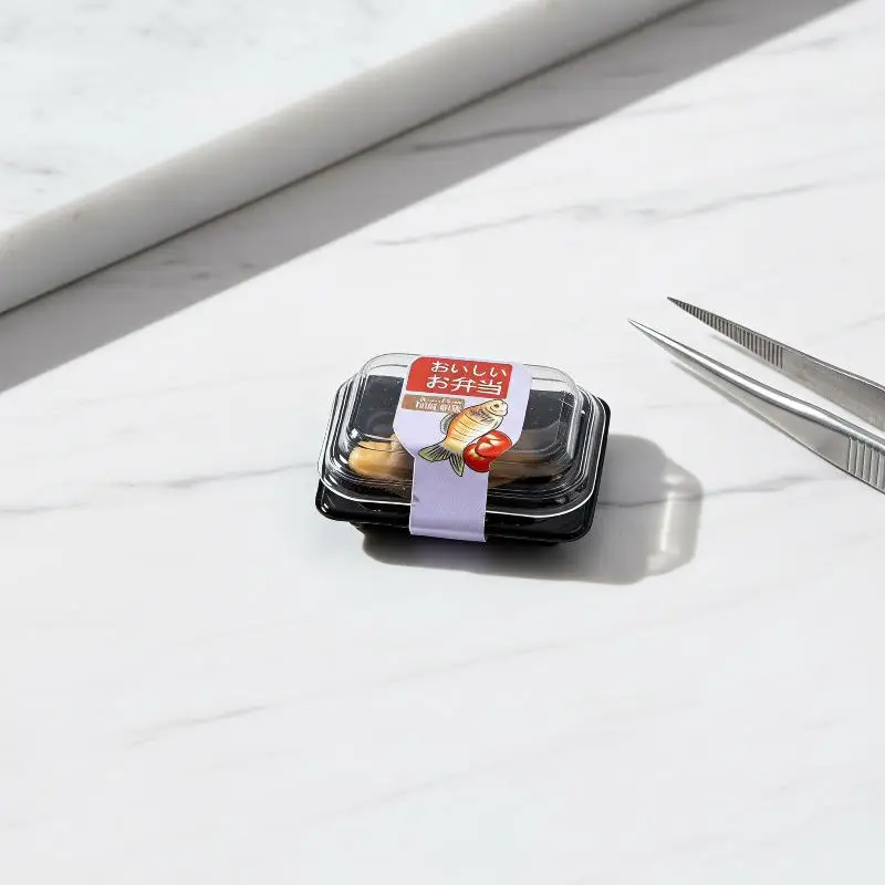 Simulation Dollhouse Miniature Food Toy 1 PCS Fresh Cooked Bento Box Safe Non-toxic Accessory for Kids Role Play Hobby