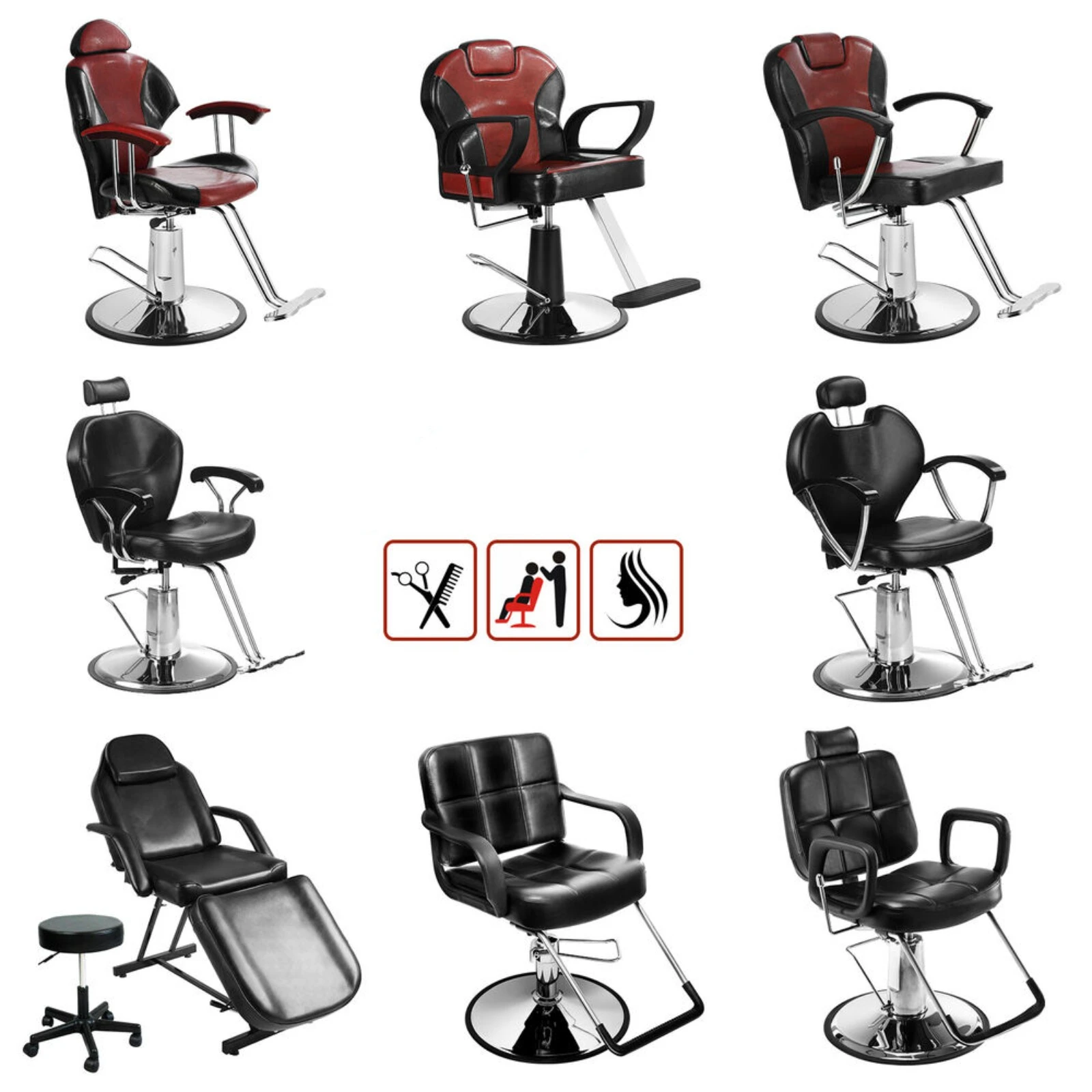 Silla de barbero hidráulica US Pro, equipo para Estilismo de cabello, salón de belleza y Spa