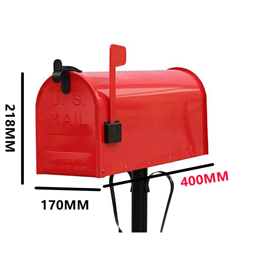 American Style Post-Mount Mailboxes Stand Floor Metal Postbox Outdoor Garden Park Villa  Newspaper Letter Box Bucket Letterbox