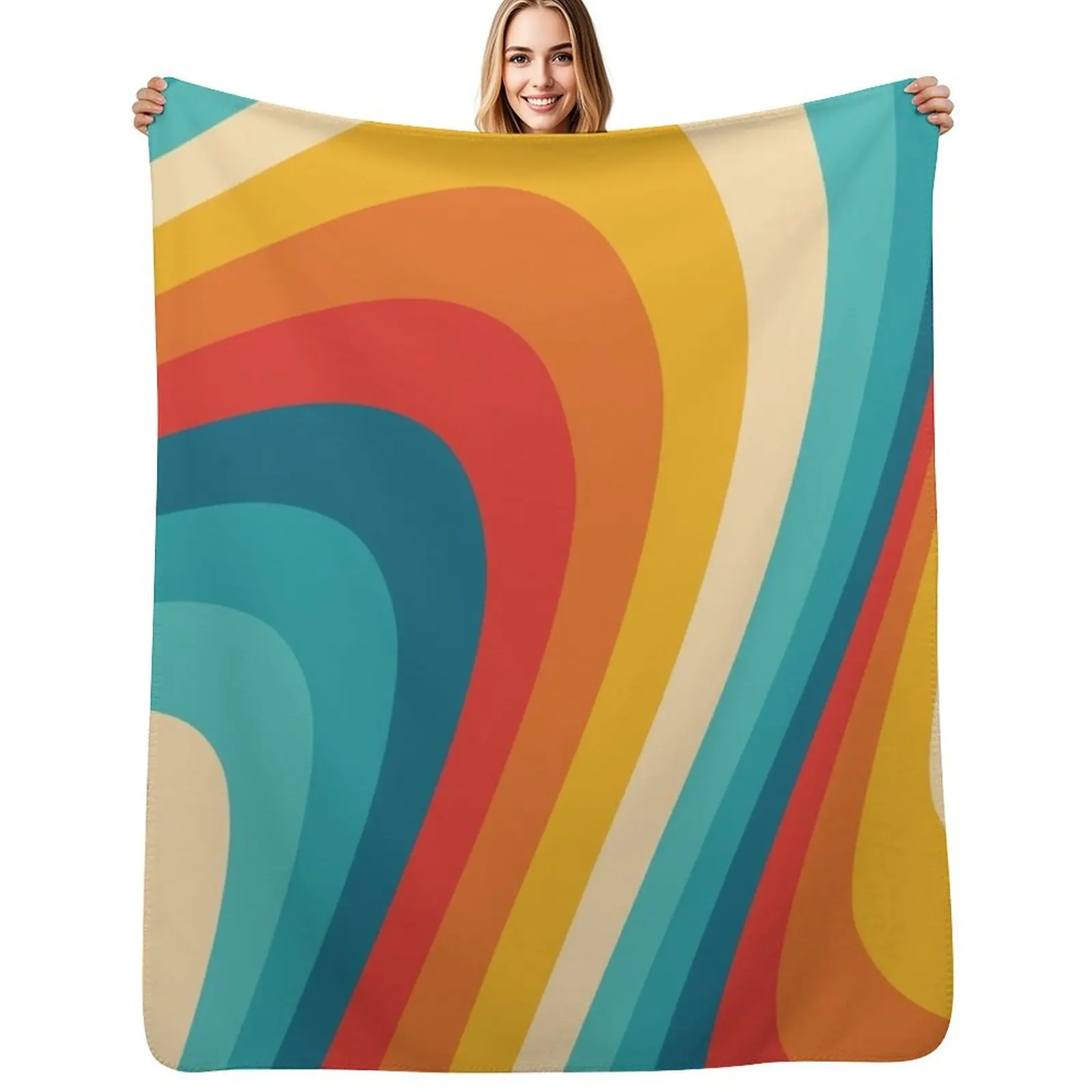 

70s Retro Aesthetic Throw Blanket Ultra Plush Cozy Blanket for Napping Sleeping