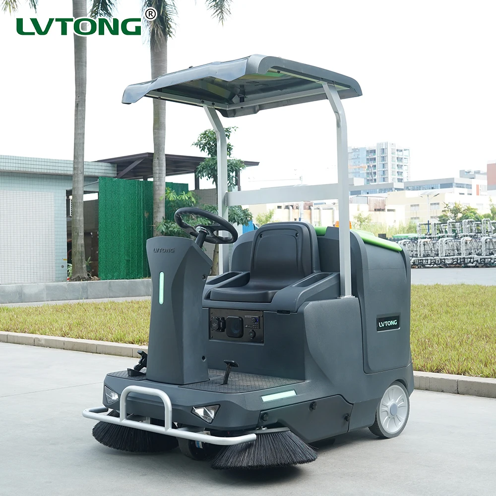 Battery Powered Automatic Road Sweeper Three Brushes 750W Drive Motor 550W Brush Motor 192W Suction Professional Floor Scrubber