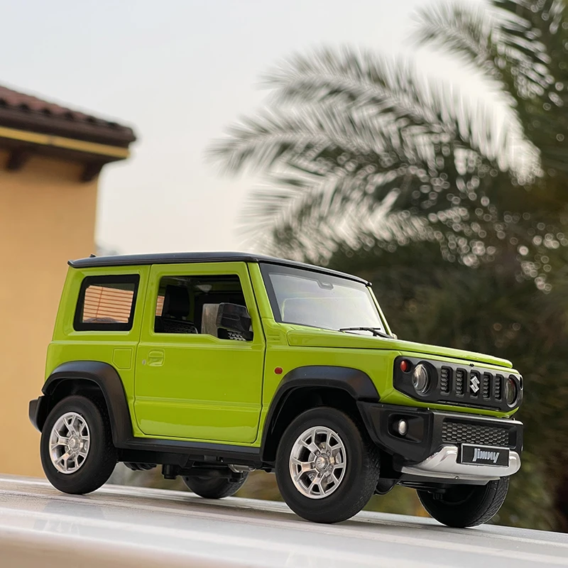 Modèle de voiture en alliage Suzuki Jimny SUV 1:18, son et lumière, jouet à collectionner pour enfants, cadeau d'anniversaire
